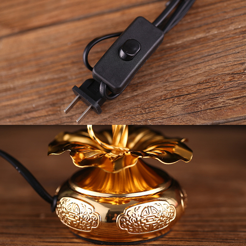 Đèn ban thờ pha lê LED đế hợp kim đồng cao cấp - Siêu sáng, siêu tiết kiệm - Một cặp cỡ lớn