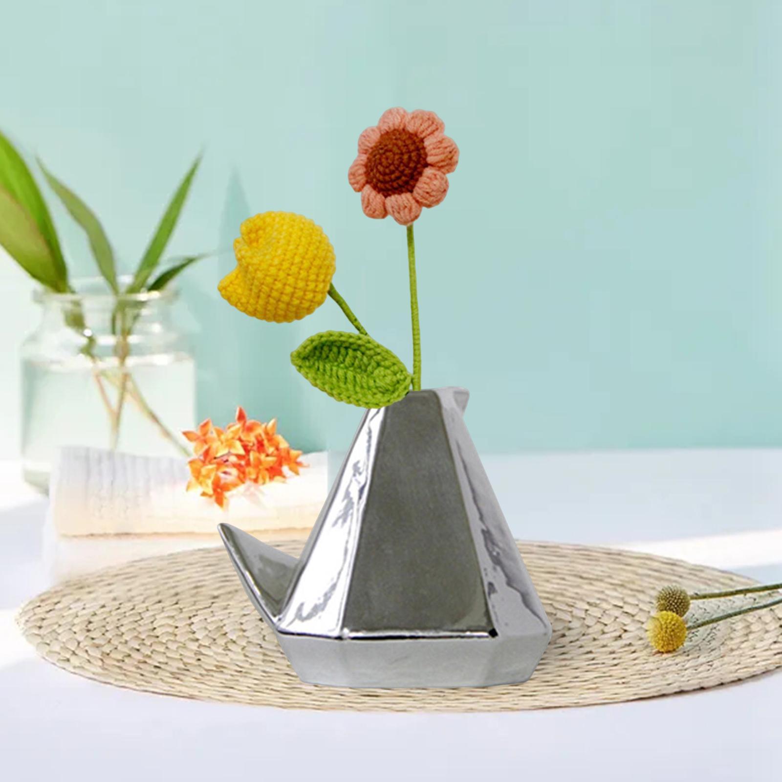 Minimalist Flower Vase, Ceramic Creative Collectible Decorative Pot for Anniversary Bedroom  Cabinet