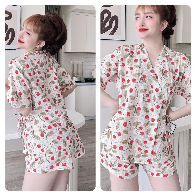 trucmy2205 - Đồ Ngủ Nữ Kimono lụa xốp quảng châu, Freesize 40-65kg, tuỳ chiều cao - HÌNH CHỤP THẬT