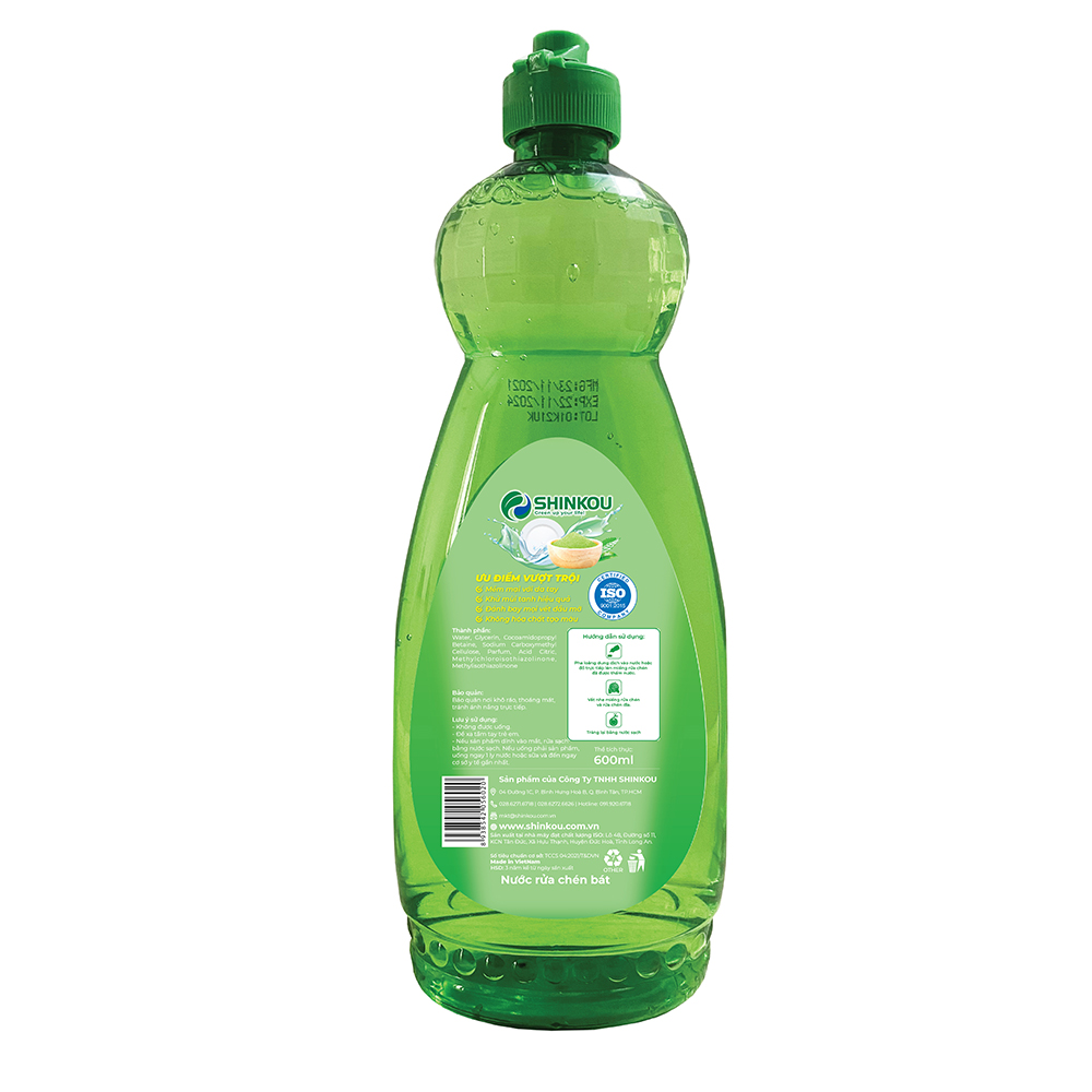 NƯỚC RỬA CHÉN MAMA - HƯƠNG TRÀ XANH - CHAI 600ML