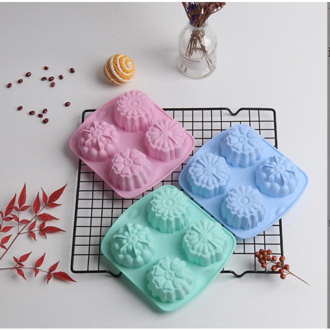 Khuôn rau câu silicon 4D - 4 hoa