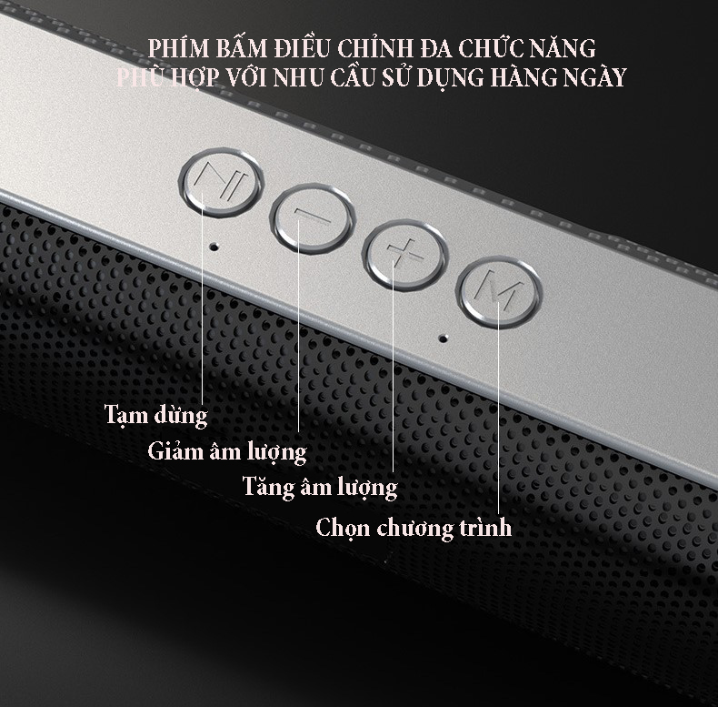 Loa bluetooth siêu trầm 4 trong 1 công suất 10W kết hợp đèn led GRB chức năng radio đài FM, dung lượng pin 1200mA, âm thanh 6D sống động