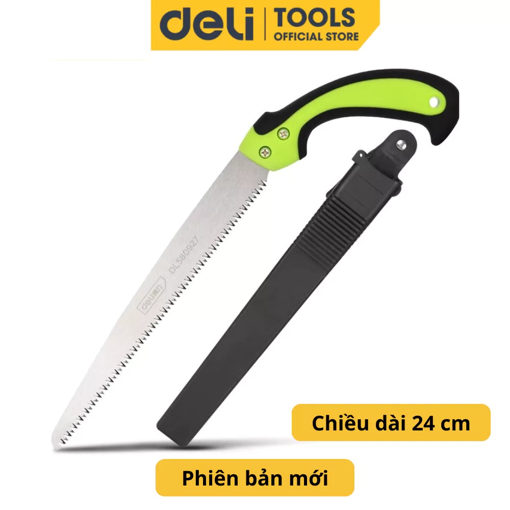 Cưa Cầm Tay Lưỡi Thẳng Deli Chính Hãng - Lưỡi Cưa Kim Loại Chắc Chắn, Sắc Bén - Bao Bảo Vệ An Toàn - DL580924