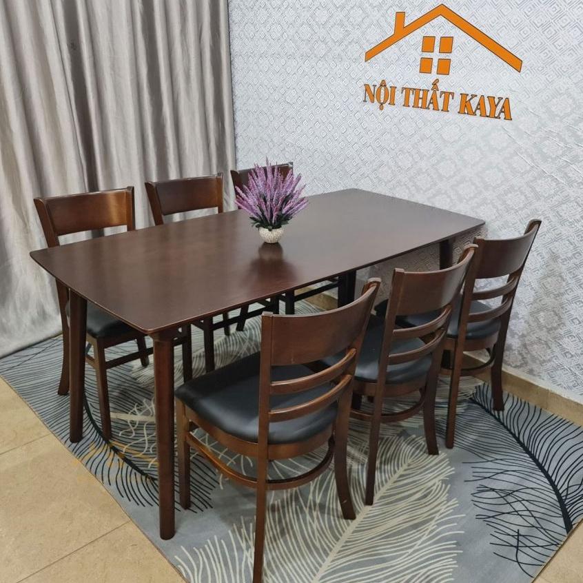 Bộ bàn Lunar 6 ghế Mostar 1m6 Mặt bàn: chất liệu HDF lõi xanh chống ẩm chống trầy nhập khẩu Malaysia