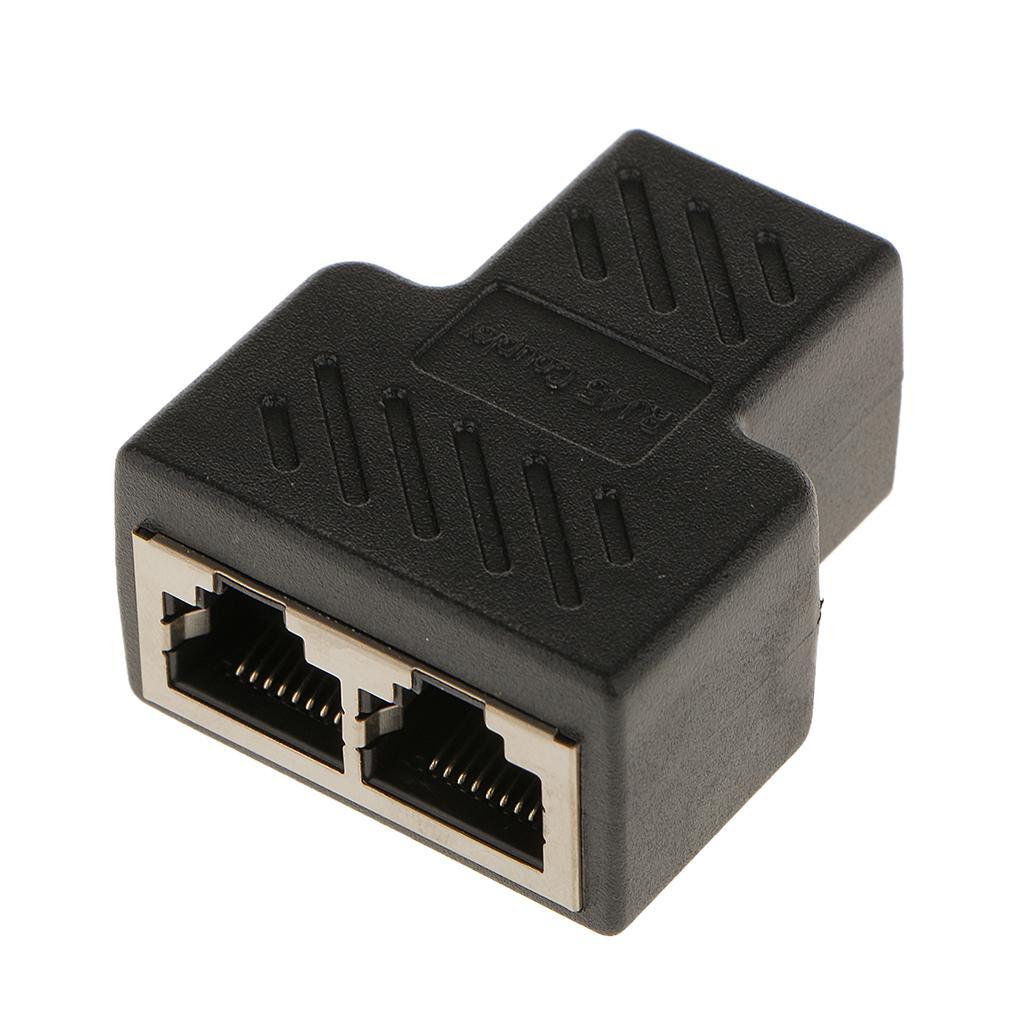 1 to 2Port LAN Ethernet Network Connector Splitter Adapter Plug