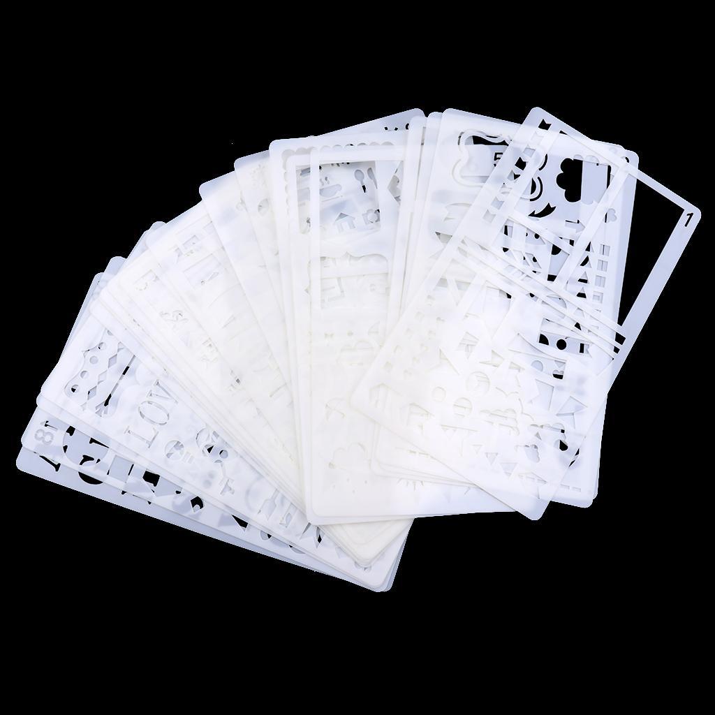 20 Pieces Plastic Journal Stencils Drawing Template for Planner/Journaling/Scrapbooking/Notebook/Diary/Card/Art