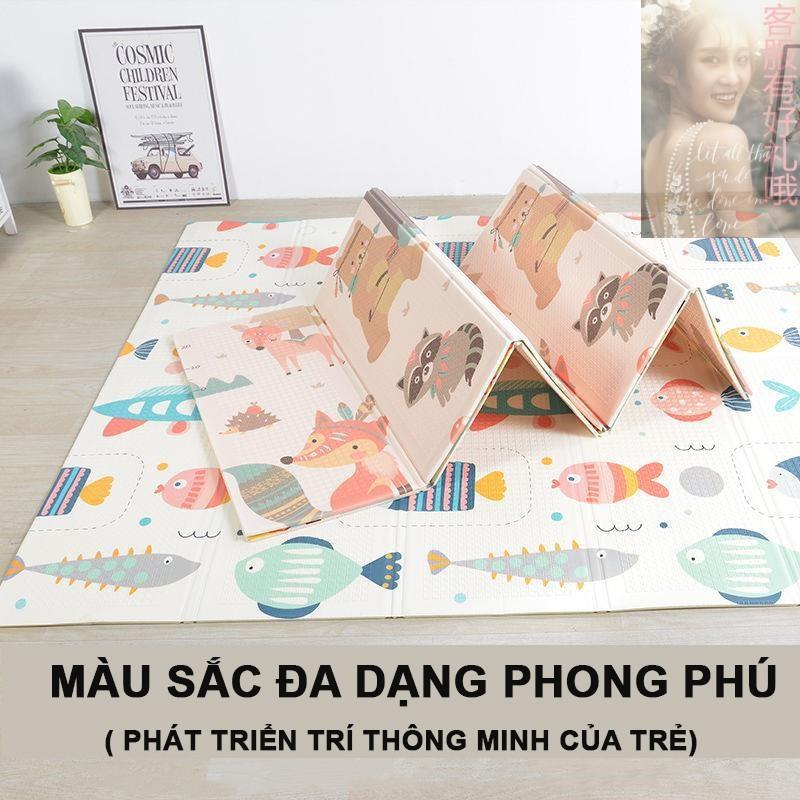 Thảm trải sàn xốp XPE 2 mặt phủ Silicone Hàn Quốc mẫu đẹp chống thấm, chống ngã,cho bé tập bò kèm túi lợi