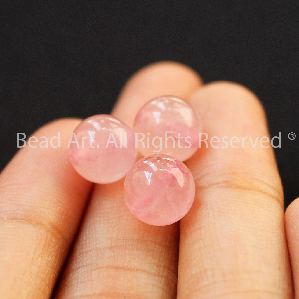 8MM Đá Thạch Anh Hồng Madagascar Tự Nhiên Loại A, Đá Phối Vòng Tay Phong Thuỷ, Chuỗi Hạt, Mệnh Hoả, Thổ - Bead Art