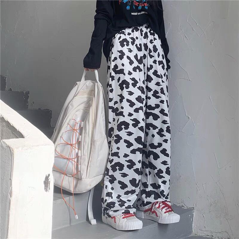 Quần Hoạt Hình Dài Ống Rộng Báo Trắng Cartoon Pant Oversize Ulzzang Unisex - MM