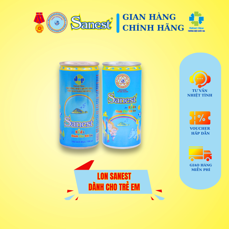 NEW  Nước Yến sào Khánh Hòa Sanest Dành cho trẻ em 7.5% - Khay 30 lon