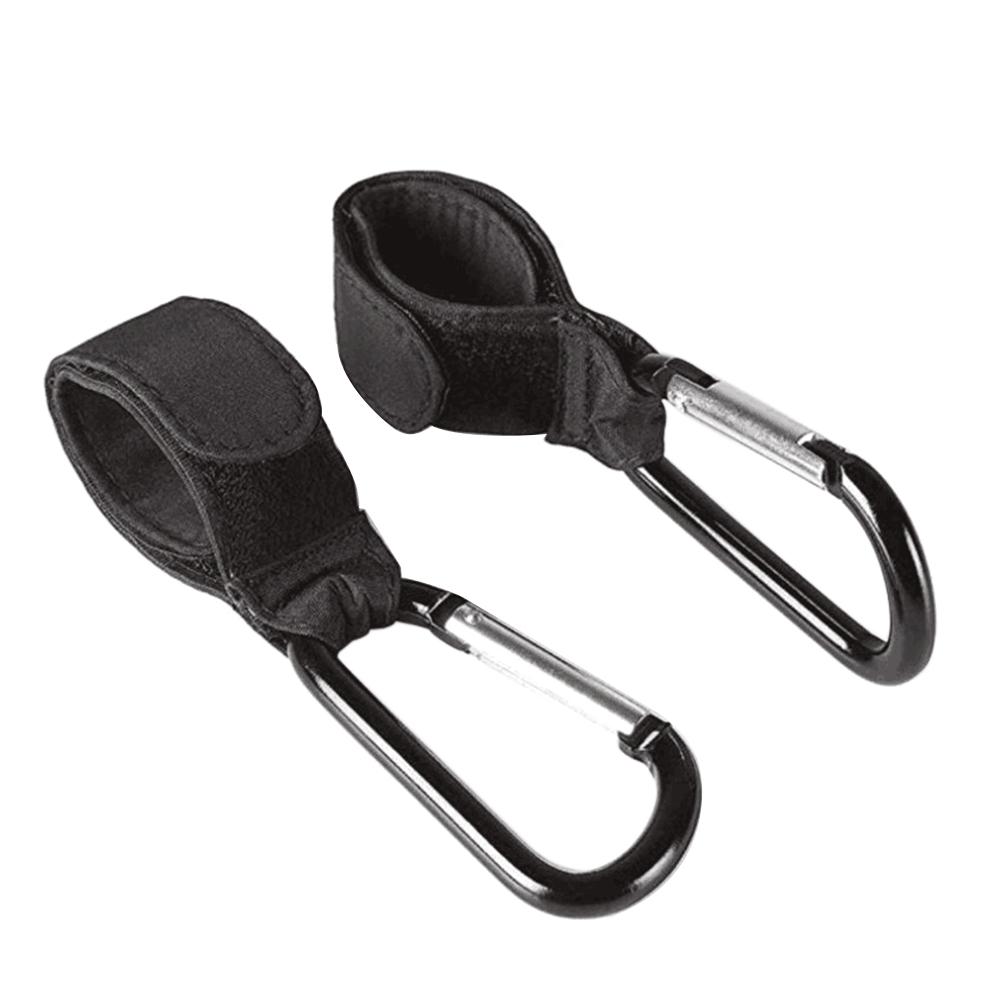 Bộ 2 cái móc xe đẩy thiết kế bền chắc, bằng nhôm, dây đeo chống trượt