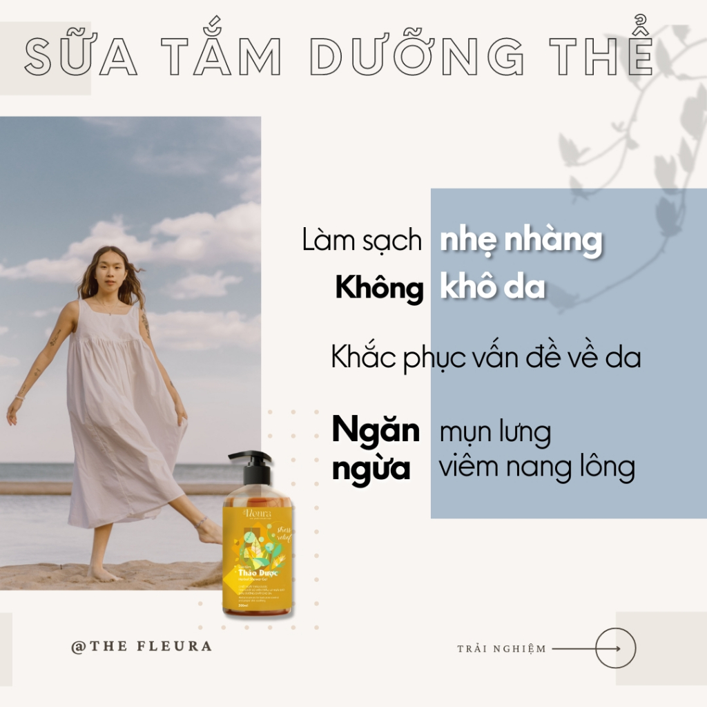 Sữa Tắm Thảo Dược The FleurA Dưỡng Da Ngăn Mụn Cơ Thể