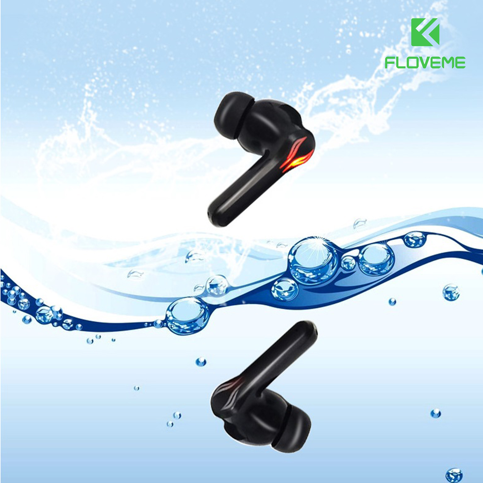 Tai Nghe Gaming Không Dây Bluetooth KW01 FLOVEME - Chống nước tiêu chuẩn IPX5 - Độ trễ cực thấp - Âm bass mạnh mẽ - Thiết kế nhỏ gọn sang trọng  - Hàng chính hãng