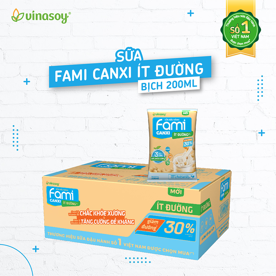 Thùng Sữa đậu nành Fami Canxi ít đường