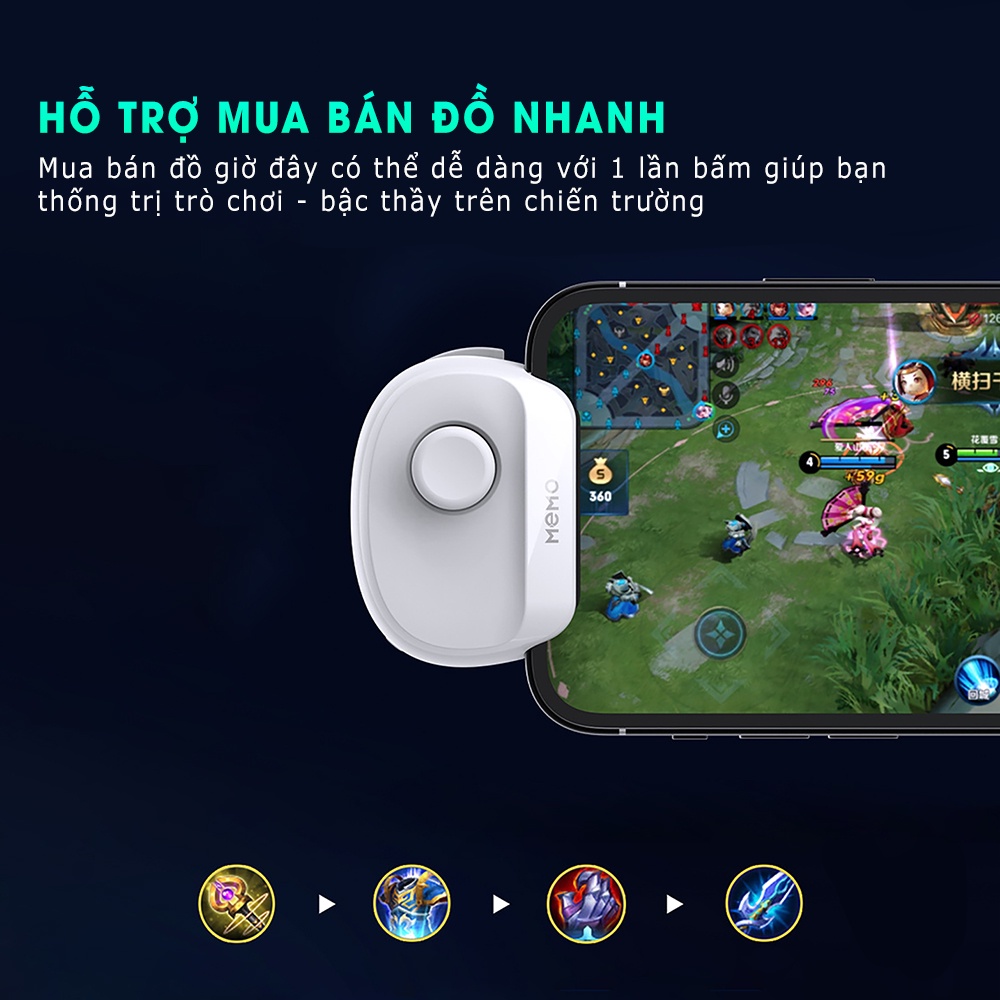 Tay cầm chơi game đện thoại MEMO MB01 - Joystick macro combo tổ hợp phím ghìm tâm auto tap, kết nối bluetooth mượt mà - Hàng nhập khẩu