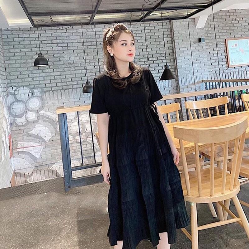 Váy bầu thời trang Aidenshop Đầm bầu thiết kế công sở dáng suông 45-68kg