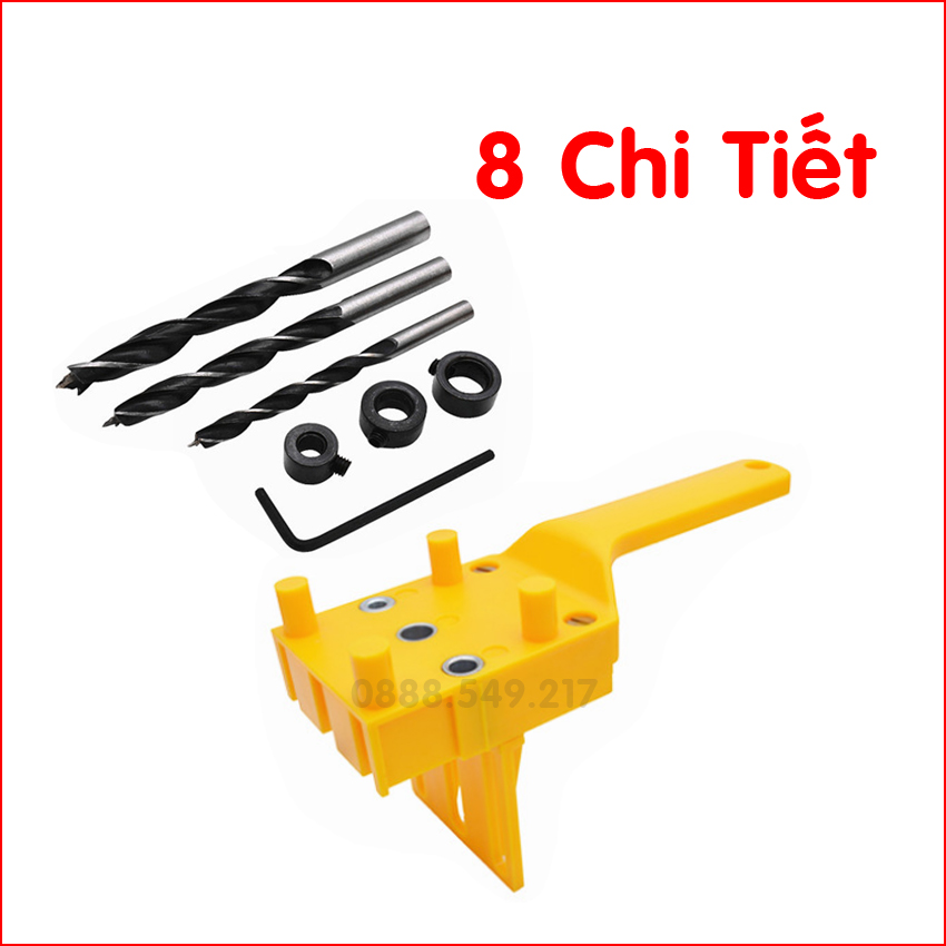 Cữ Khoan Thẳng Dụng Cụ Định Vị Khoan Lỗ Chốt Gỗ 6 8 10mm - Bộ Cữ Khoan Chốt Gỗ Chuyên Dụng