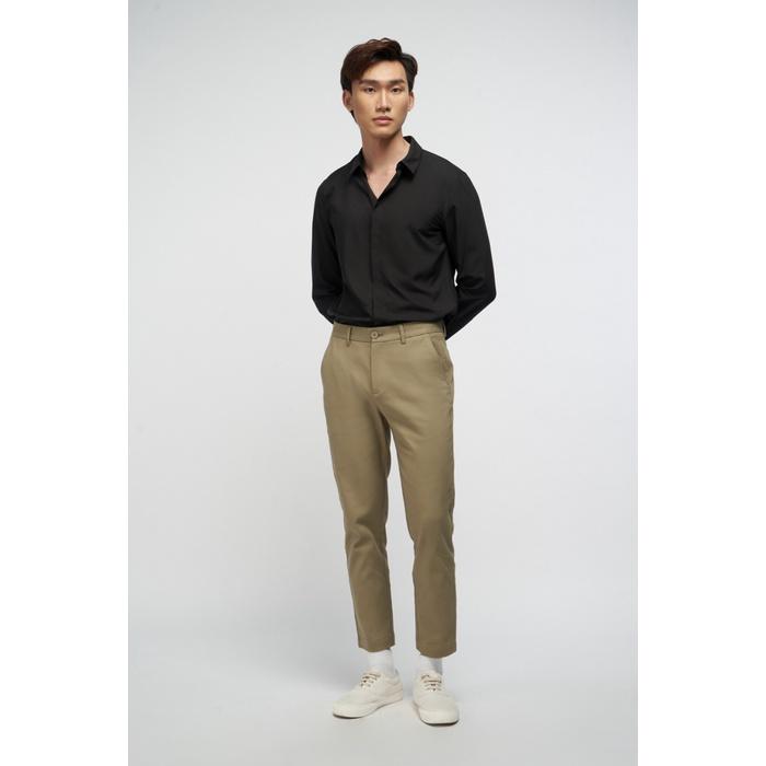 QUẦN KAKI NAM form slim crop chất vải kaki cotton cao cấp có độ co giãn nhẹ - 10F21PCA002CR1 | LASTORE MENSWEAR