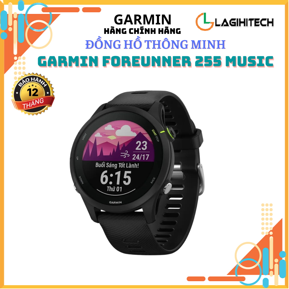 Đồng Hồ Thông Minh Theo Dõi Vận Động Theo Dõi Sức Khỏe Garmin Forerunner 255 / Forerunner 255 Music - Hàng Chính Hãng