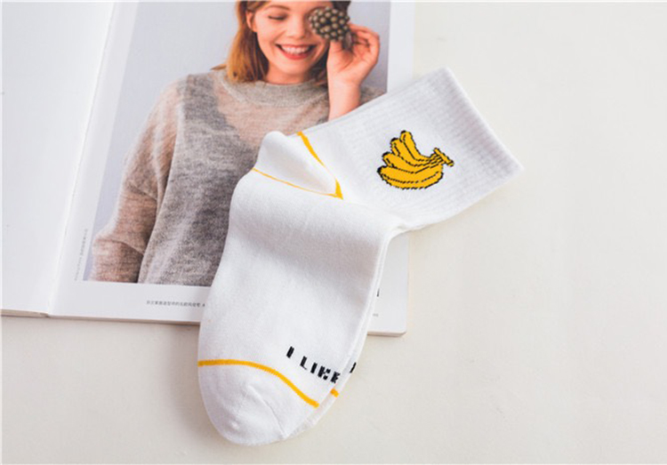 Combo 5 Tất nữ trắng cổ cao thêu họa tiết I Like cực đẹp TN60 Chất liệu cotton cao cấp có độ đàn hồi cực cao