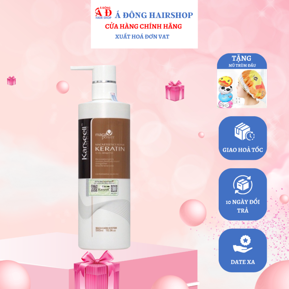 [+Tặng mũ trùm] Keratin Karseell phục hồi tóc thần tốc 500ml