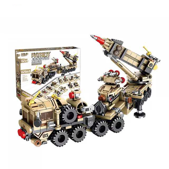 Bộ đồ chơi lắp ráp xe quân sự 12 trong 1 với 549 chi tiết nhựa ABS cao cấp