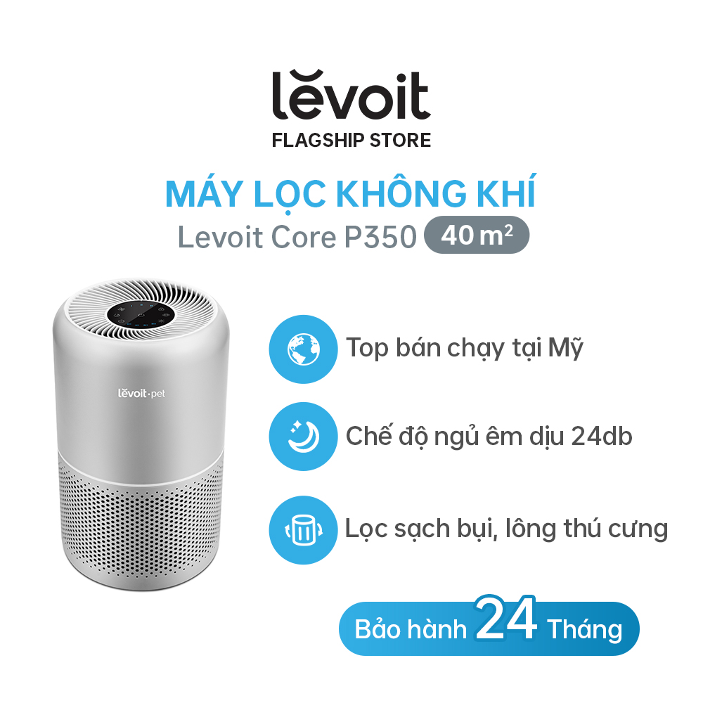 Máy Lọc Không Khí Levoit Core P350 40m2 Bộ lọc HEPA 13 Lọc Bụi Mịn | Hàng Chính Hãng