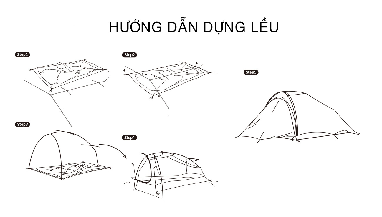 Lều Cắm Trại 2 Người Siêu Nhẹ Ba Mùa Naturehike NH20ZP091