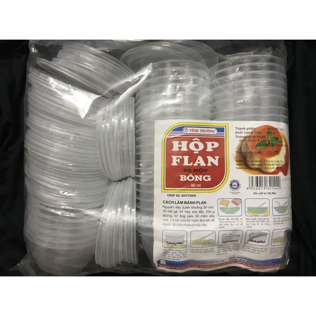 Hộp nhựa bánh flan hình hoa có nắp KT: 8cm