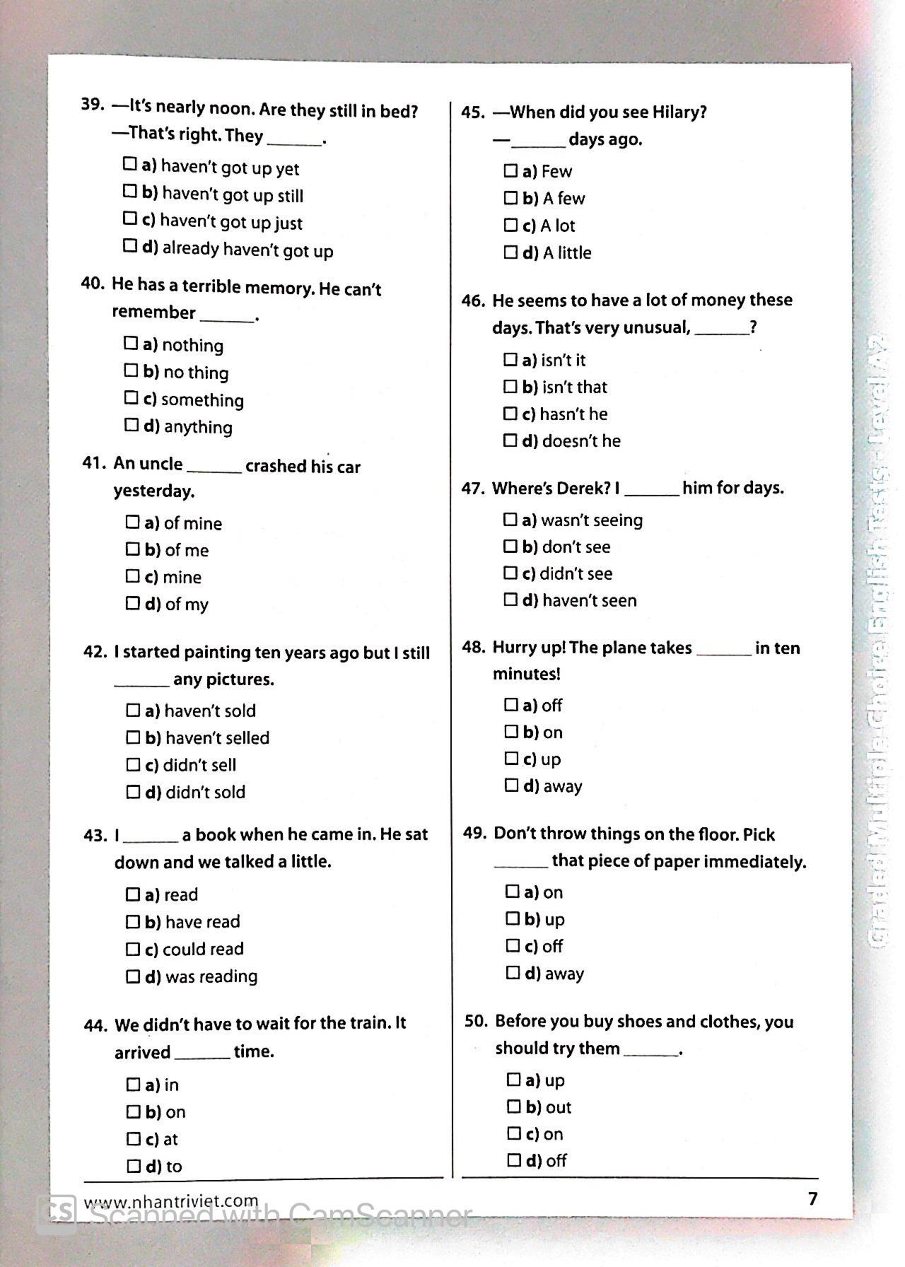 Graded Multiple - Choice English Test Level A2 (Không CD)