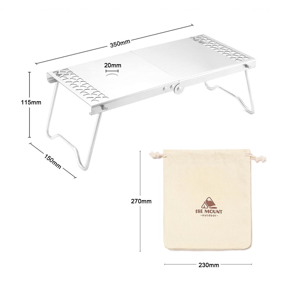 Stainless Steel Outdoor Camping Table Lightweight Folding Table Mini Picnic Table with Carrying Bag