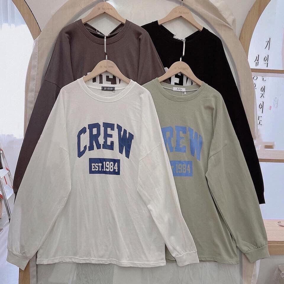 Áo thun nữ dài tay CREW 1984 - Chất cotton, form rộng - Phong cách Hàn Quốc trẻ trung năng động