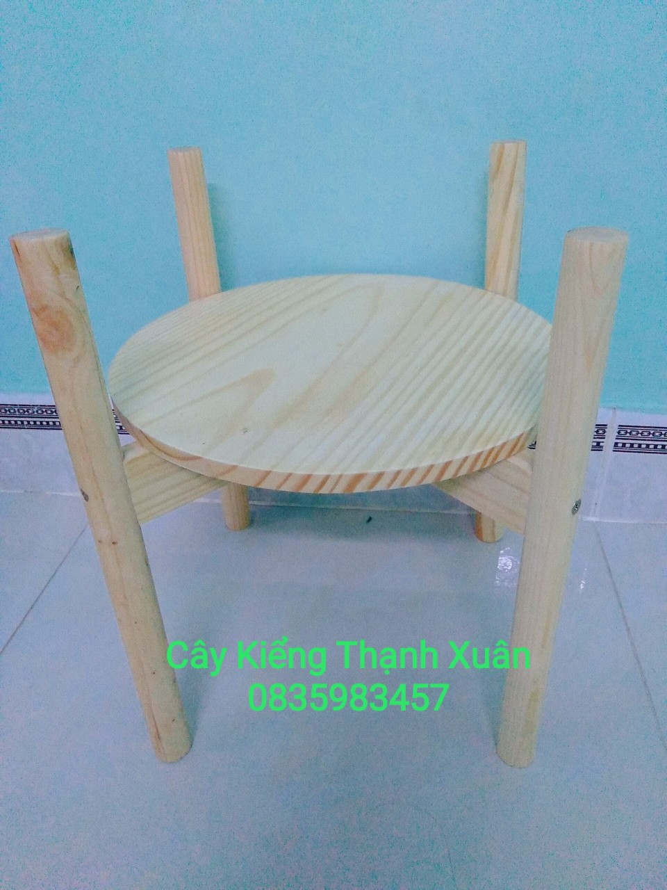 Kệ Giá Gỗ Để Chậu Hoa/Đôn Gỗ Để Chậu Hoa Cây Cảnh Màu Trắng Loại To Kích Thước Cao 35cm x Rộng 36cm, lọt lòng 30,5cm
