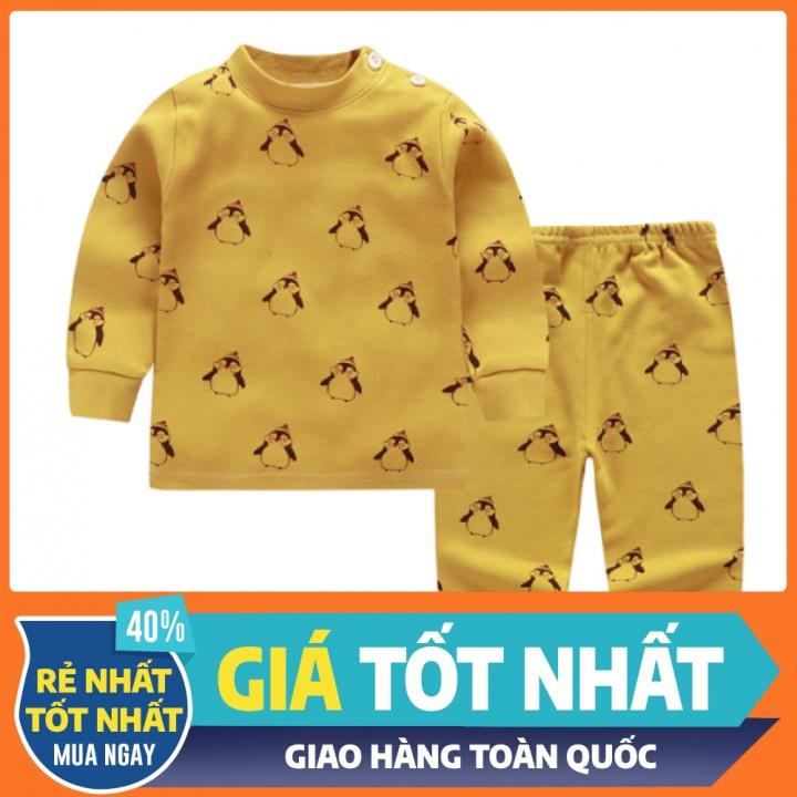 Bộ nỉ cho bé trai bé gái thu đông chất liệu cotton mềm mịn hình khủng long