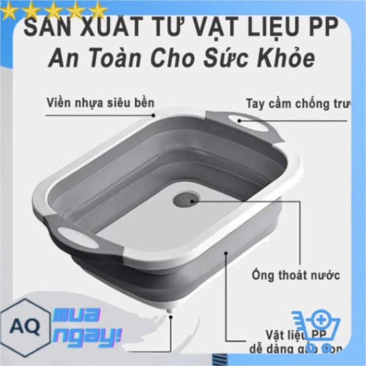 Chậu Nhựa Kiêm Thớt Đa Năng 3 In 1 Kiêm Chậu Rửa, Rổ Đa Năng, Thớt Siêu Tiện Dụng