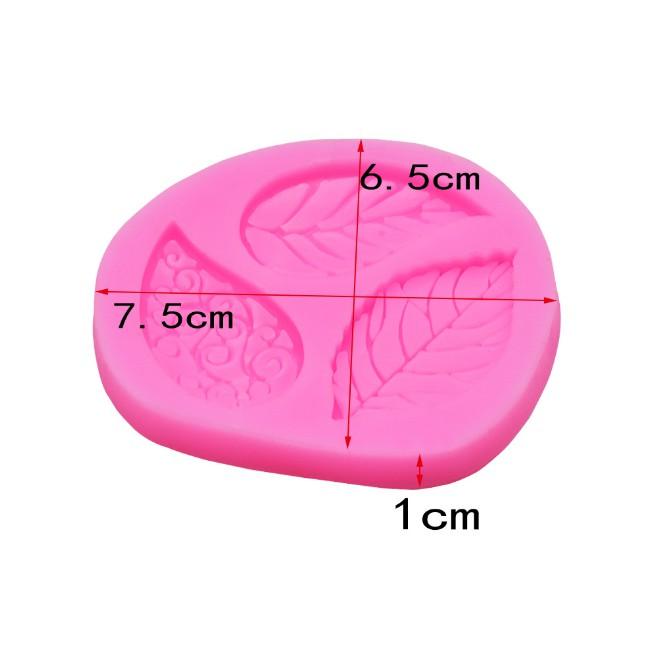 Khuôn silicon 4d 3 lá mẫu đơn nổi vân