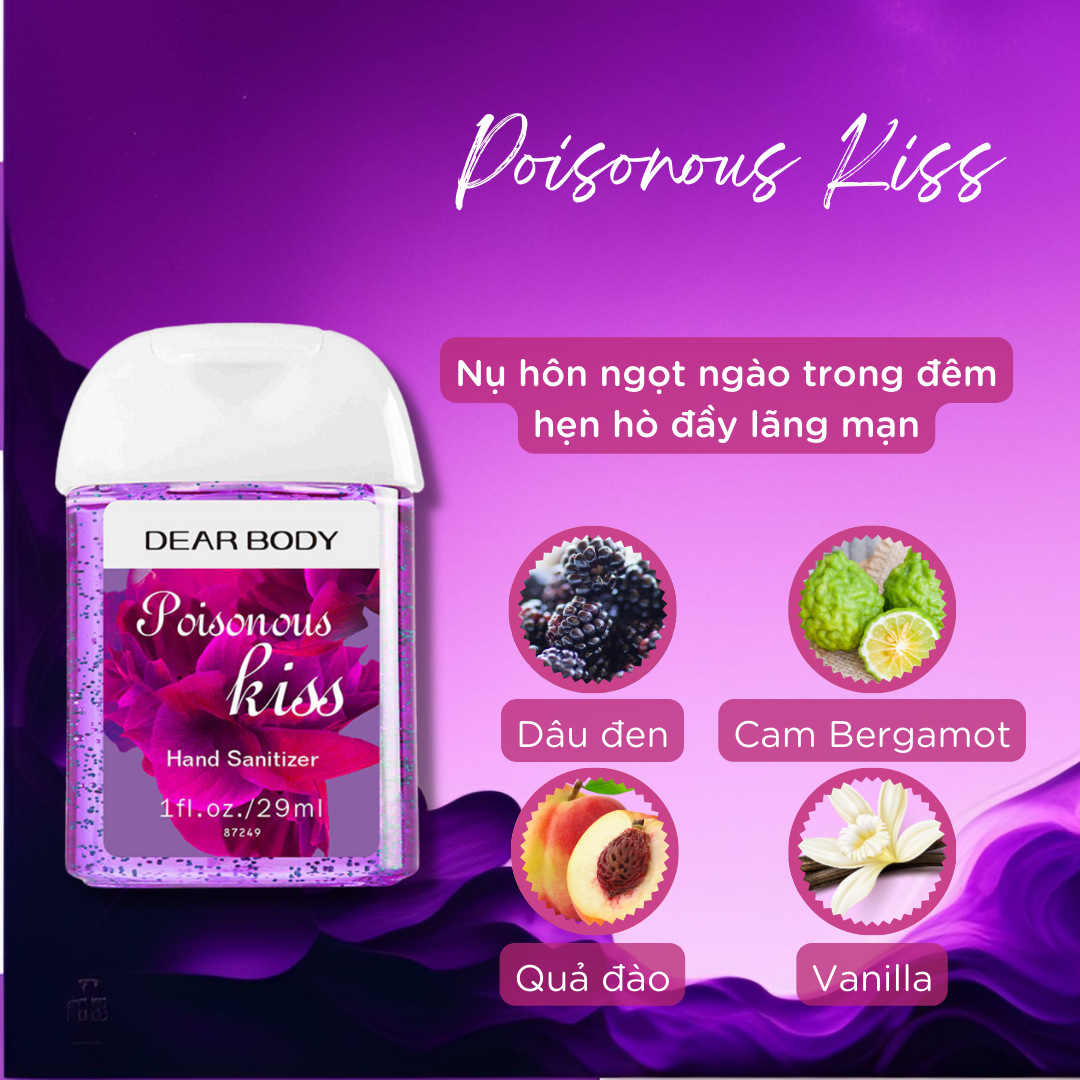 Gel / Nước Rửa Tay Khô DEAR BODY 29ml - Khử Mùi Tanh Hôi - Khử Khuẩn - Làm Sạch - Thơm Tay - Mềm Mịn