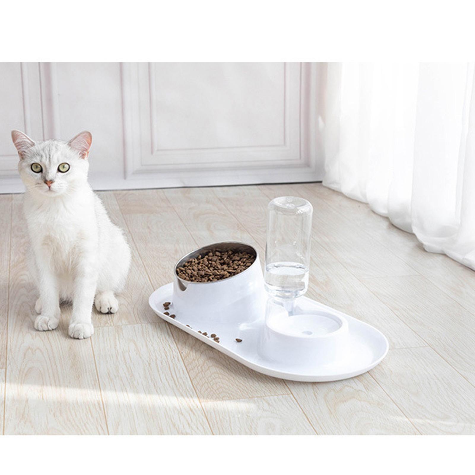 Bát đôi đựng thức ăn và bình nước uống tự động cho vật nuôi chó mèo, có thể tháo rời