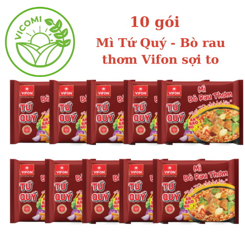 Thùng 30 gói Mì tứ quý - mì bò rau thơm Vifon 72gr