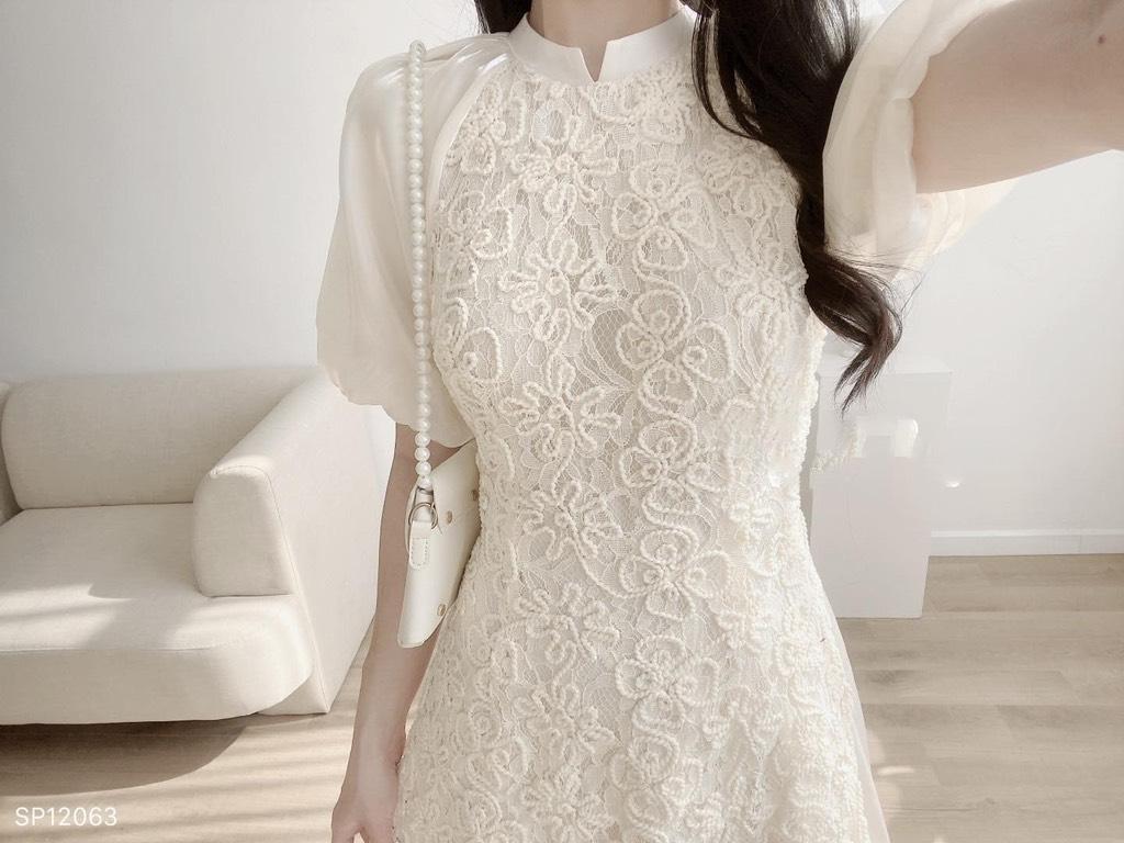 SET ÁO DÀI REN CHÂN VÁY VOAN 13967
