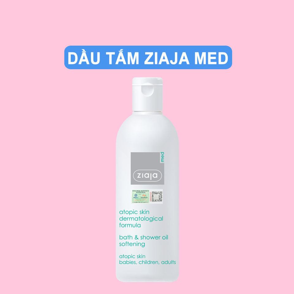 Dầu Tắm Mềm Mịn Da Ziaja Med Atopic Skin Dermatological Formula Bath &amp; Shower Oil Softening 270ml