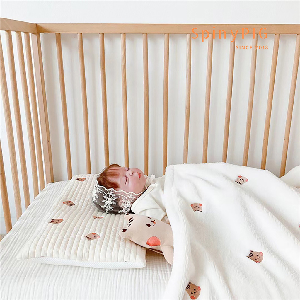 Gối cho bé 0-10 tuổi style Hàn Quốc cotton cao cấp họa tiết thêu mềm mát và thoáng khí