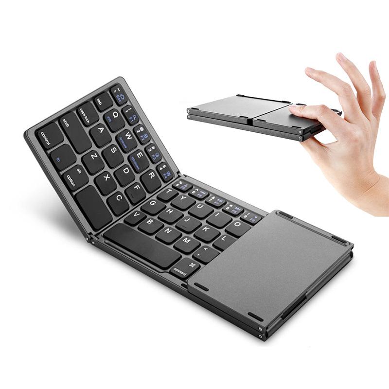 Loa Di Động Không Dây Gấp Bàn Phím Nga Tây Ban Nha Tiếng Ả Rập B033 Mini Bàn Di Chuột Kiêm Bàn Phím Dành Cho IOS Android Windows Ipad Máy Tính Bảng