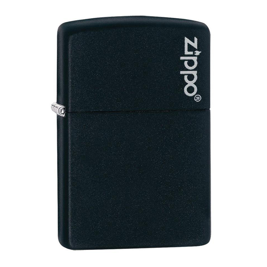 Bật Lửa Zippo Black Với Logo