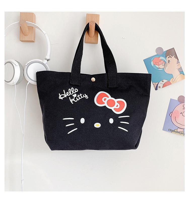 Sanrio Hello Kitty Vải Trẻ Em Túi Xách Nữ Đeo Vai Túi Đựng Mỹ Phẩm Mẹ Túi Kid Túi Đựng Hộp Cơm Trưa
