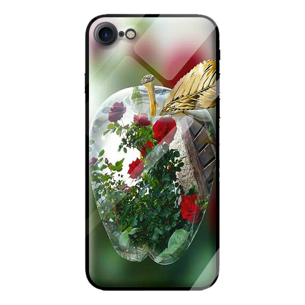 Ốp kính cường lực cho iPhone 8 táo trắng 1 - Hàng chính hãng