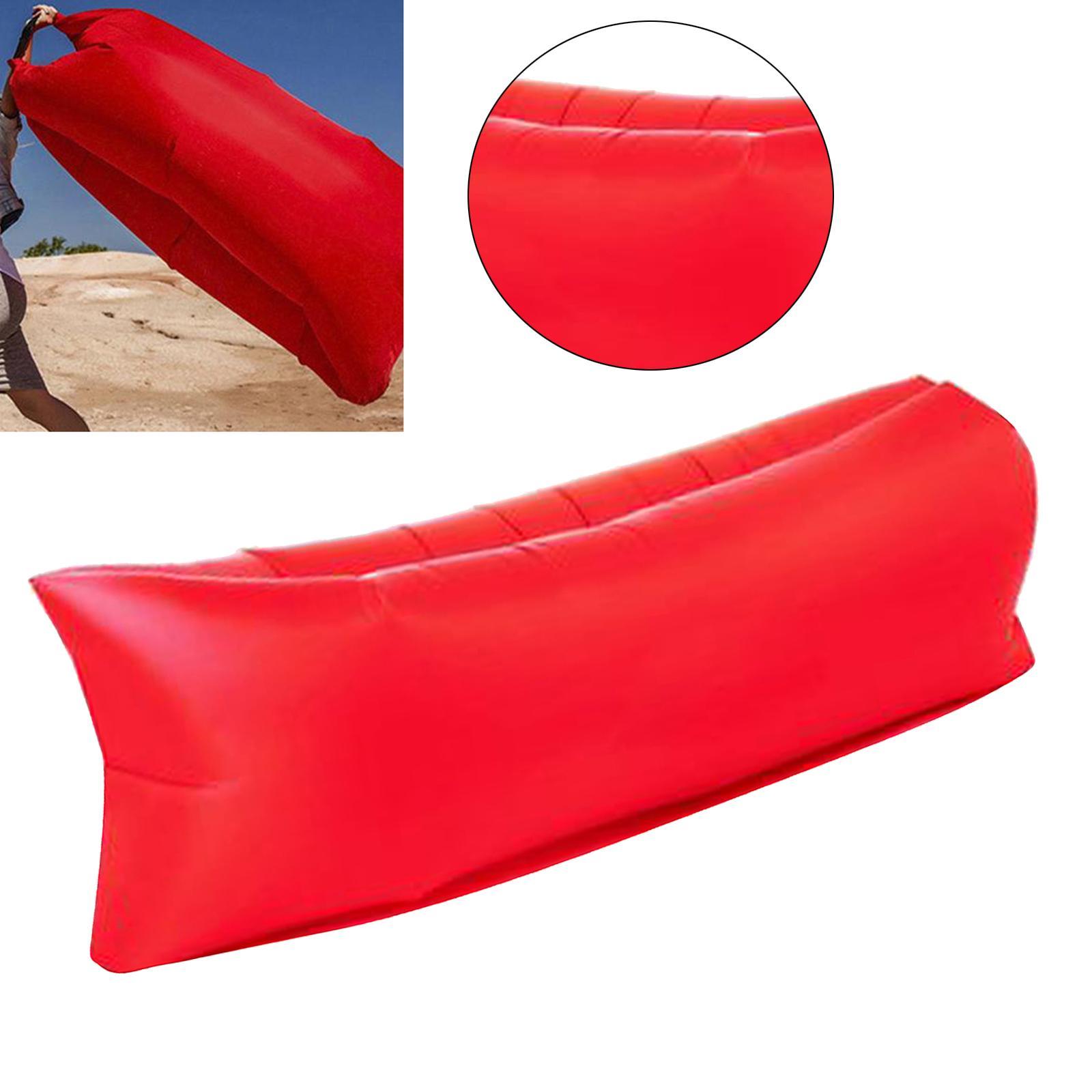 2xInflatable Sofa Air Bed Lounger Chair Sleeping Bag Mattress Couch Red