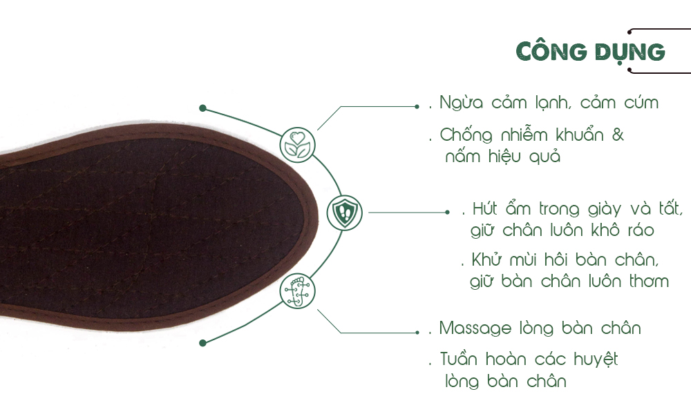Lót giày thun cotton Hương Quế cao cấp CI-10 giúp khử mùi hôi chân, phòng cảm cúm, hút ẩm, êm chân tốt cho sức khoẻ.