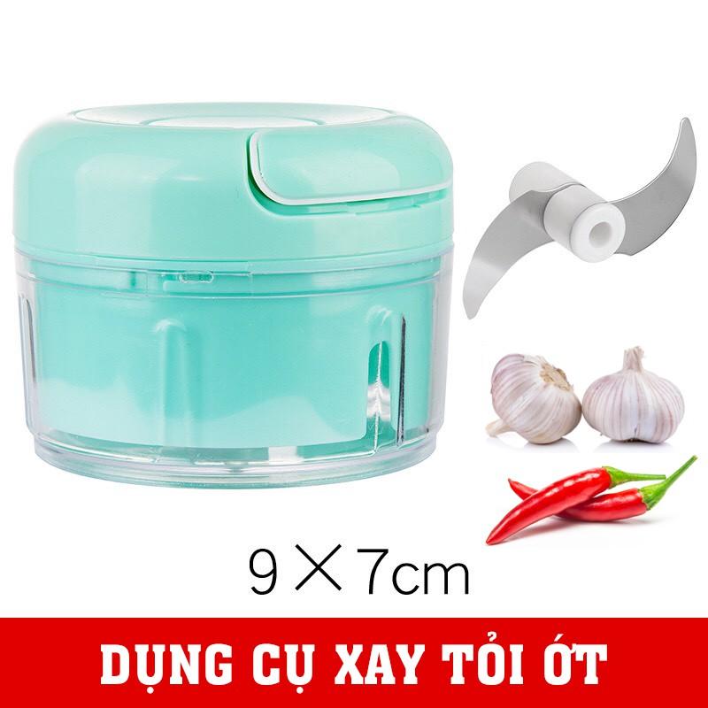 Dụng Cụ Xay Tỏi Ớt Xanh Ngọc Rút Dây Mẫu Mới