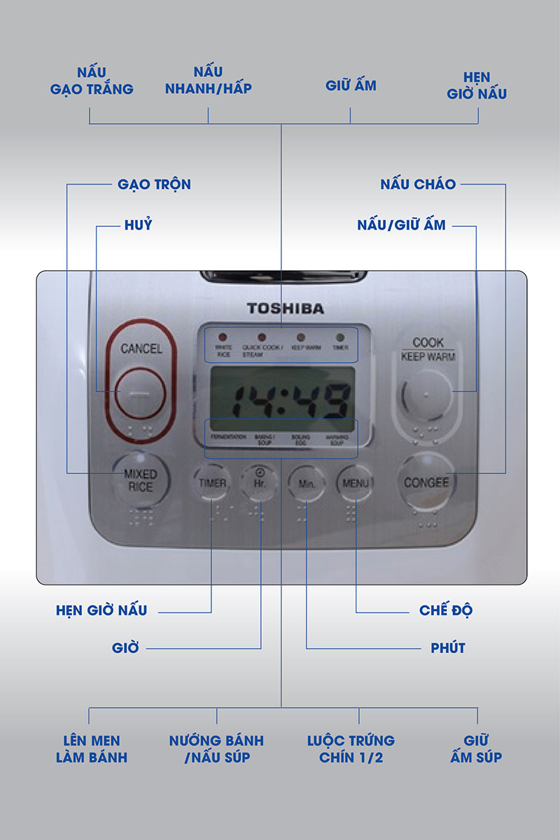 Nồi cơm điện Toshiba RC-10NMFVN(WT)- Hàng chính hãng